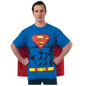 DC Comics Superman Costume T-Shirt With Cape, Blue